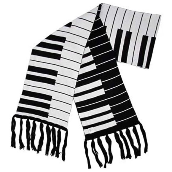 Keyboard Music Fine Knit Scarves, Size 66"X 9" - Picture 1 of 1
